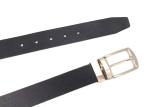 Reversible Buckle Mens Genuine Leather Dress Belt / Thick Black Belt For Dress