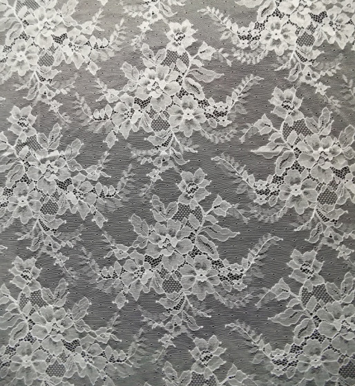 Flower Design Pattern Nylon Corded Jacquard Lace Fabric By The Yard