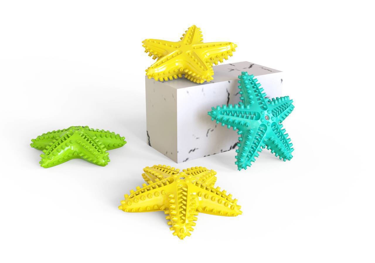 Pet Starfish Squeaky Toy Teeth Cleaning Bite Resistant Dog Toy