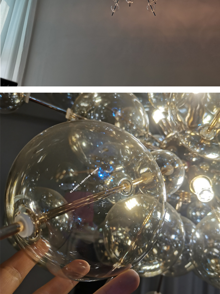 Nordic Led Home Decoration Chandelier Modern Sea Urchin Dandelion Glass Ball Pendant Lamp(WH-GP-180)