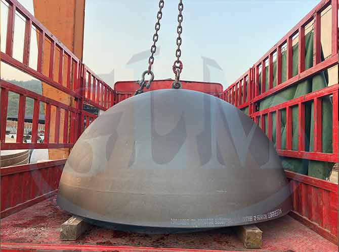 Carbon Steel Hemispherical Heads 5200mm Diameter 20mm Thick