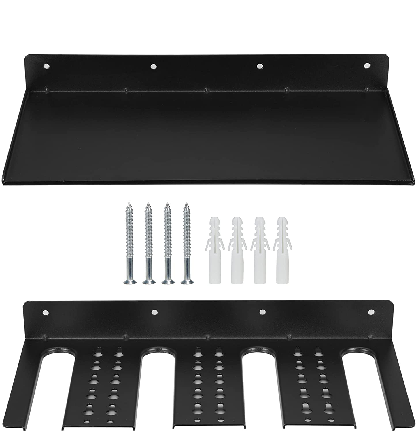 Sturdy Wall Mounted Drill Storage Rack Holds 4 Drills with Customizable Logo in Black