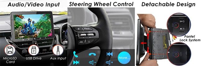 RDS 1 Din Car Stereo Mirrorlink 9 Inch Android Head Unit Mp5 Player Carplay
