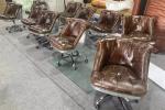 Industrial Aluminum Office Aviator Chair Tufted Buttons Castor