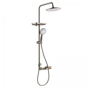 Wholesale Modern Round Thermostatic Shower Wall Mount Shower Head Grey Color from china suppliers