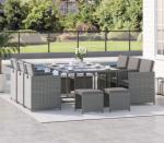 Rattan Wicker Dining Table Furniture Set Metal Lounge Lounger Ottoman Footrest