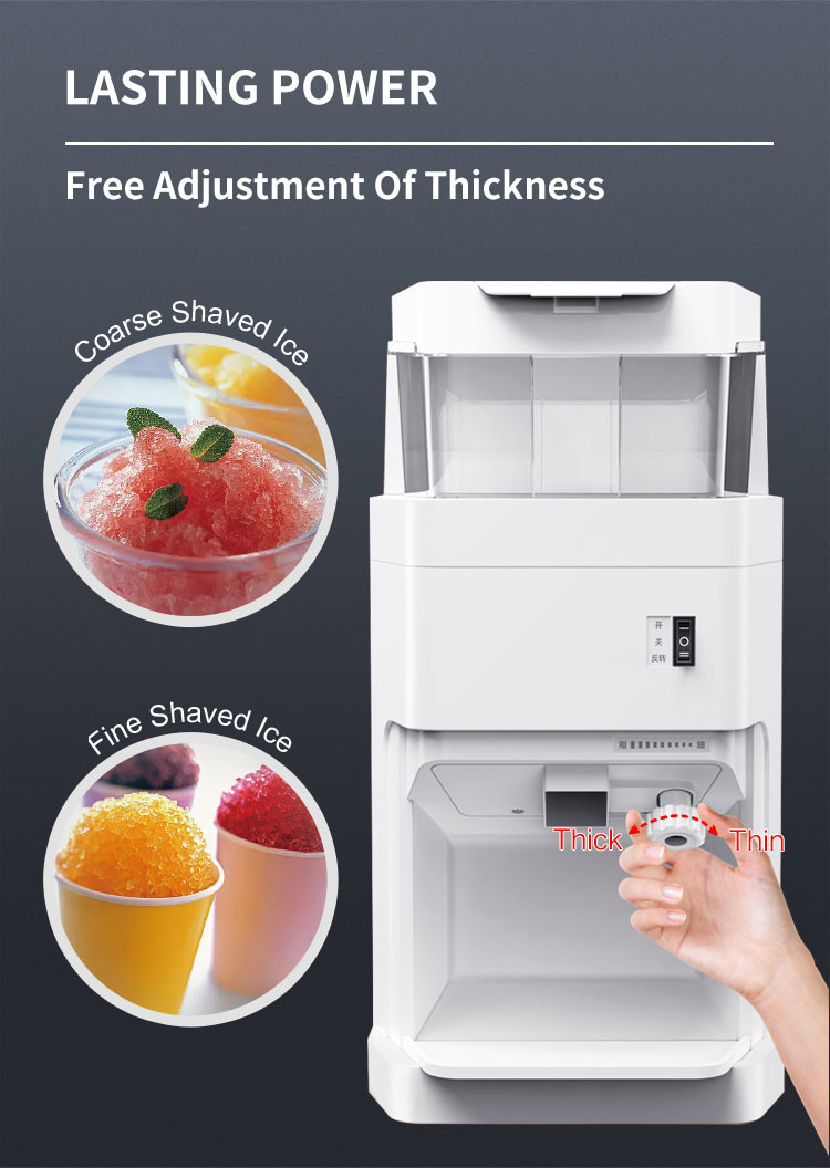 6l Adjustable Snow Cone Ice Shaver Machine Desktop Commercial Shaved Ice Machine