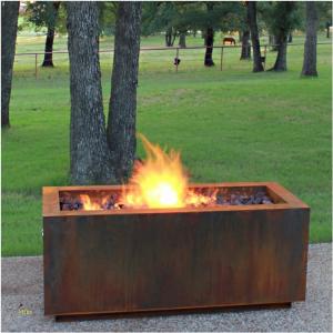 Wholesale Freestanding Wood Burning Corten Steel Fire Pit Rectangular from china suppliers