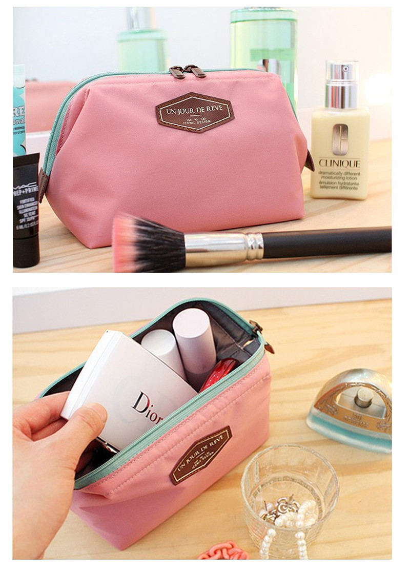 Digital Printing Logo Pure Color Canvas Makeup Cosmetic Bag