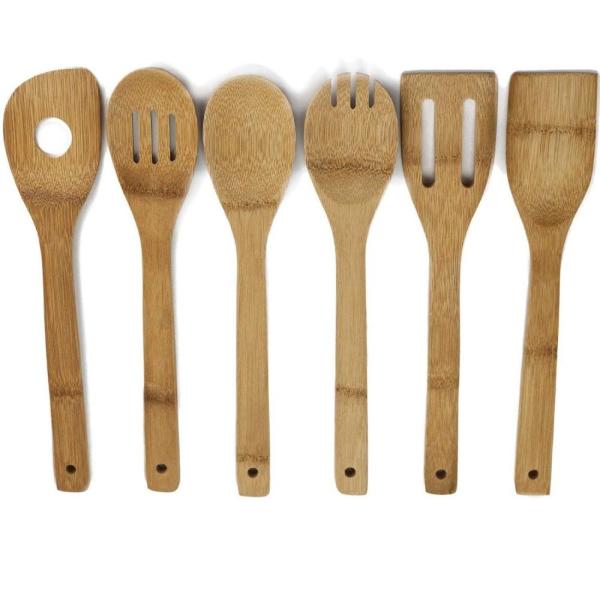 Stylish Design Bamboo Cooking Utensil Set No Plastic No Petrochemicals No