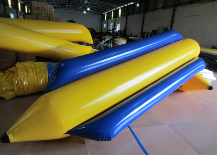 Sealed Inflatable Water Games Flying Float Banana 4 People Seats PVC Material