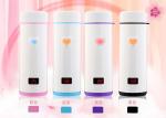 Luxury hot water drinking bottle vacuum stainless steel led heart cup