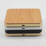 10W Qi Wireless Wooden Phone Charger Square Shape with Aluminium Alloy Base