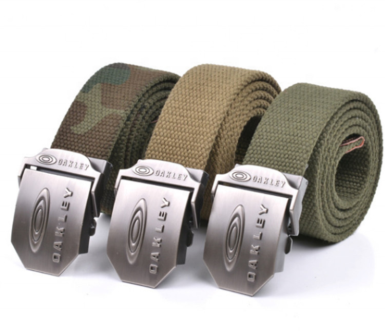 Metal Buckle Fabric Web Belt 3.8cm Canvas Waist Strap Belt 100cm Length