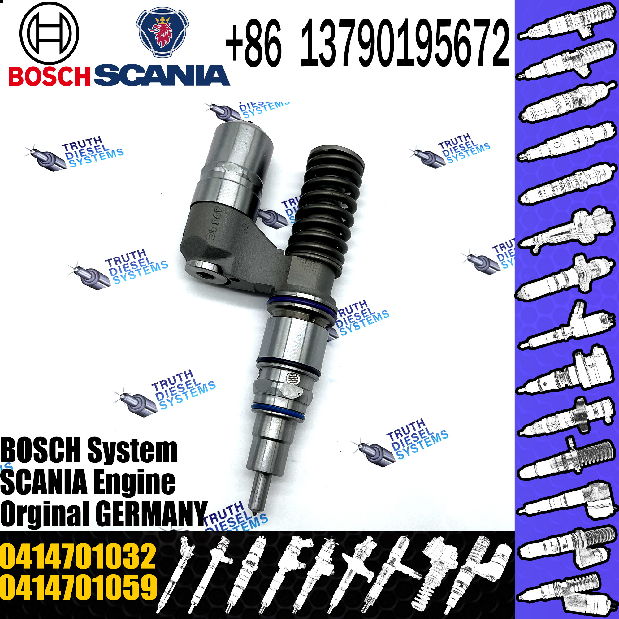 BOSCH injetor Diesel fuel Unit pump 0414701032 0414701059 1505199 for Scania engine
