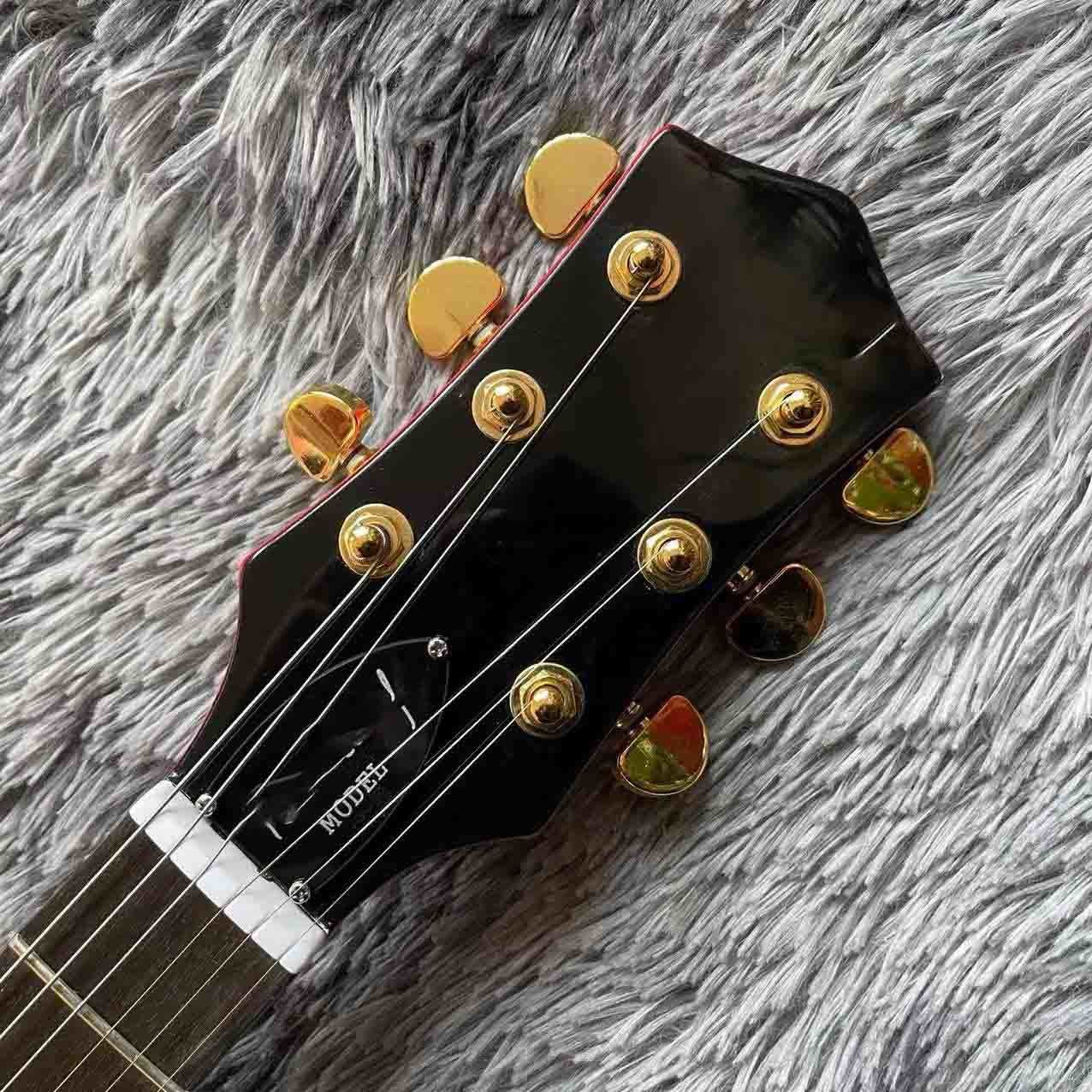 Custom Grand G6138 Bo Diddley Electric Guitar Ebony Fingerboard Firebird Red Color