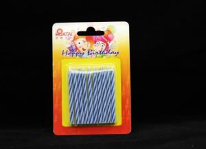 Wholesale Novelty Disposable Magic Relighting Birthday Candles Blue And White Striped 10Pcs from china suppliers