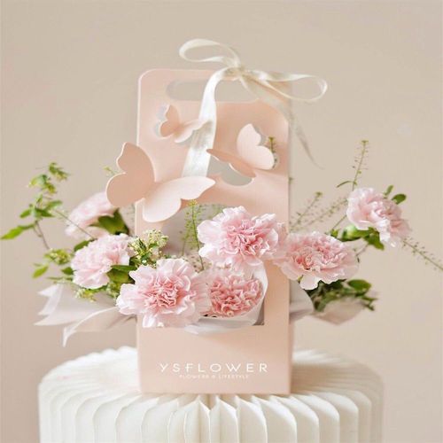 Custom Order Accepted Dekun Luxury Cardboard Paper Butterfly Flower Box with Handle