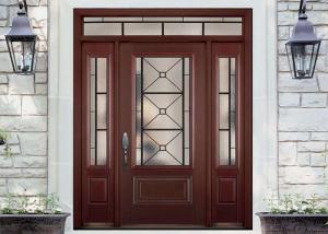 Wholesale Simple Single Solid Oak Front Doors With Glass , Main Wooden Door Designs For Home from china suppliers