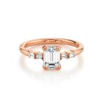 Pure Gold Wedding Natural Diamond Ring Wedding Solid 14k / 18k Gold