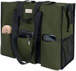 TOPDESIGN UTILITY WATER RESISTANT TOTE BAG WITH 13 EXTERIOR & INTERIOR POCKETS,