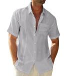 Wholesale Clothing Manufacturers Men'S Short Sleeve Casual Shirt With Pocket