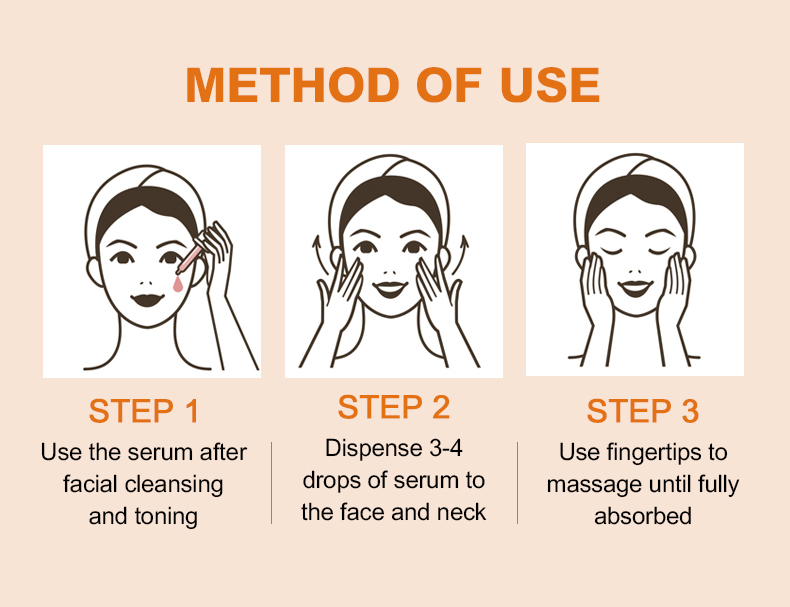 Face Care Serum Beauty Hot Sale Facial Vitamin C Brightening Serum With Vitamin E Hyaluronic Acid Serum for Face