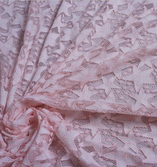 2017 Hot Sale Pink Hollow-out the Five-Star Flower Fall-Plate Stitch Lace