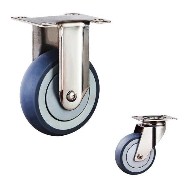 4 Inch 304SS Soft TPR Double Brake Medium Duty Stainless Steel Castor Wheels