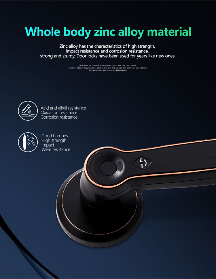 Wireless Smart Handle Door Lock Tuya WIFI Electronic Fingerprint Digital Password