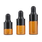 Transparent Rose Gold Glass Dropper Bottle 1ml 2ml 3ml 5ml Essential Oil Sample