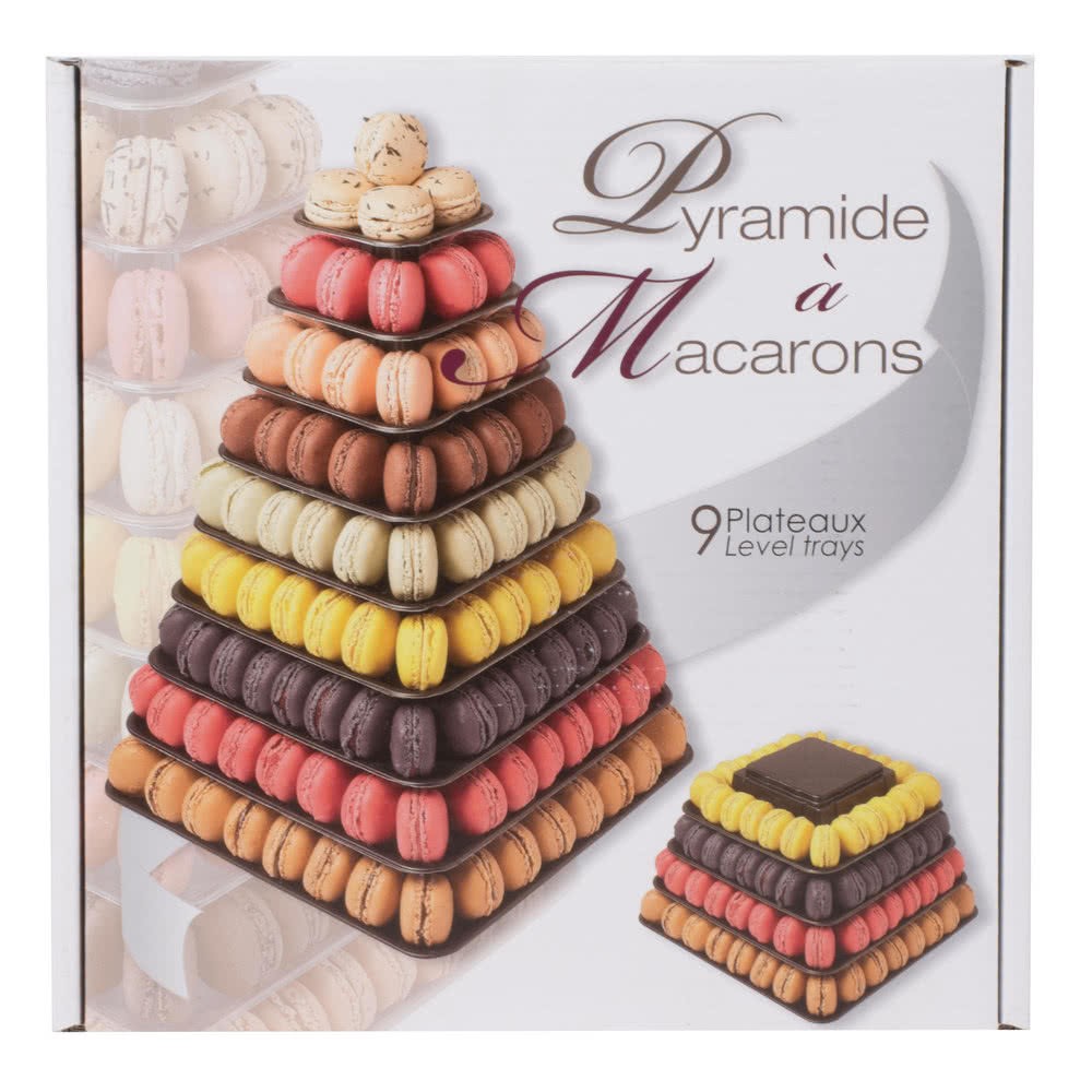 Black 9 Tier Blister Plastic Macaron Packaging Convenient Macarons Tower Stand