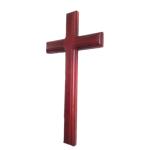 Dark Red Color Olive Wooden Cross Door Hanger For Crafts , Eco - Friendly