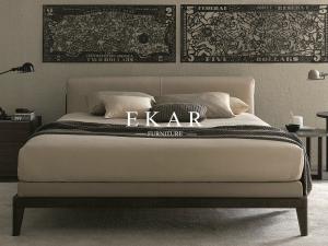 Wholesale Simple Design Fabric Headboard Wooden King Size Bed Frame from china suppliers