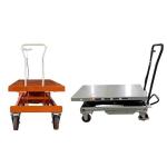 Hydraulic Mobile 300kg Hand Operated Scissor Lift 1010mmx520mm Max Height 1585mm