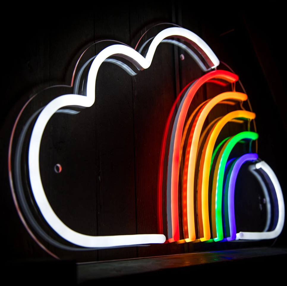 Retro neon outdoor lighting lettering metal double-sided 3D slot lettering