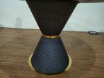 Leather Base Round 120cm Marble Top Dining Table