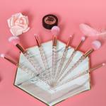 Super Soft 8pcs Brushes Used For Eye Makeup Attractive Glitter Plastic Handle
