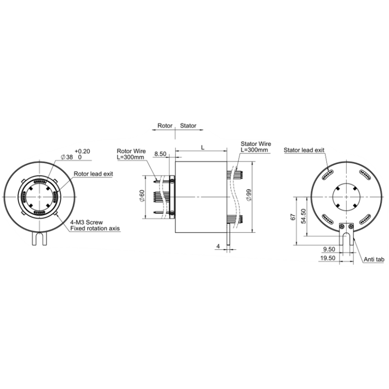 Interference Resistant Ethernet Slip Ring IP54 Supporting Multi Protocol Hybrid Slip Ring