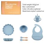 Modern Style Silicone Dinnerware Set , BPA Free Baby Silicone Plate bowl cup bib