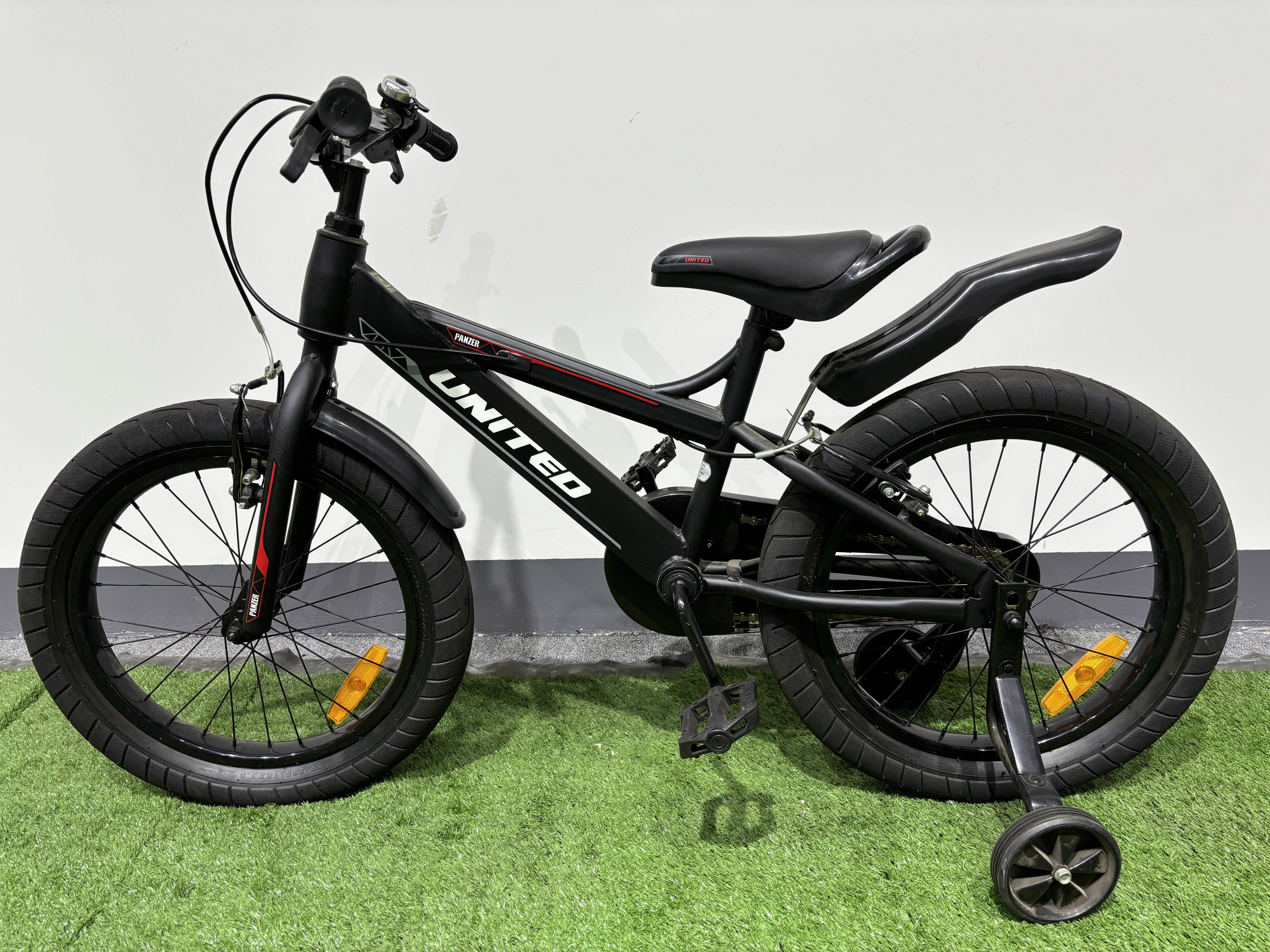 Children Big Fat 4 Wheel Yellow Sporty Kids Bike With Training Wheel