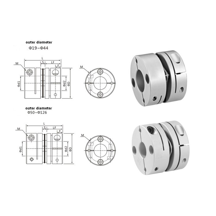 OEM Encoder Aluminum Flexible Coupling / Electric Motor Shaft Coupling