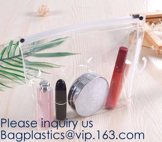 Clear PVC Carry On Travel Toiletry Bag For Women Wallet Purse EVA Zippered Cosmetic Makeup Bag, bagease, bagplastics, pa