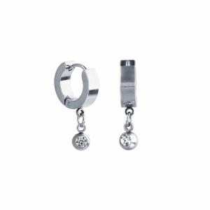 Wholesale Latest Designs Surgical Steel Small Crystal Huggie Jewelry Hoop Earrings Women For Girls from china suppliers