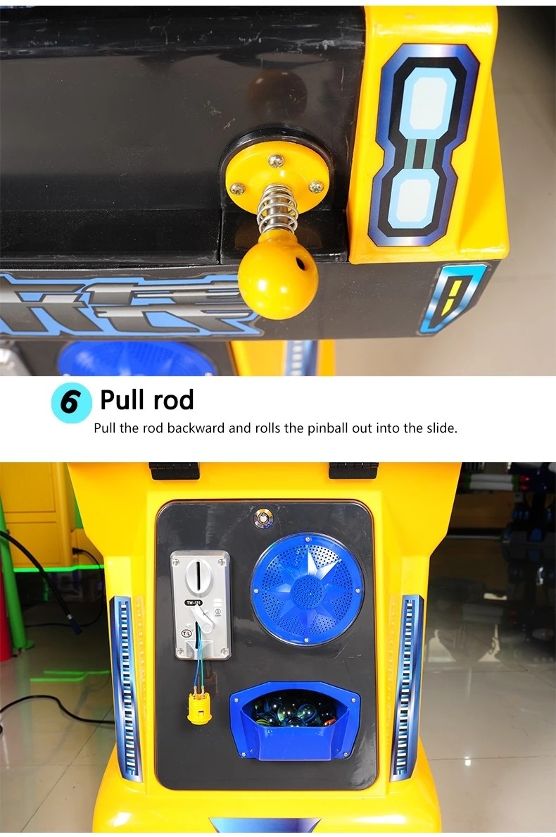Indoor Kids Arcade Machine / Push Ball Coin - Operated Pinball Machine