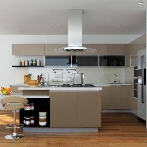 Wholesale Free Design Modular Kitchen Furniture Modern Black Kitchen Cabinets Wooden from china suppliers