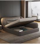Anti Fall Hotel Bedroom Furniture Leather Bed Soft Pack 1.8m Oak Nordic Bed