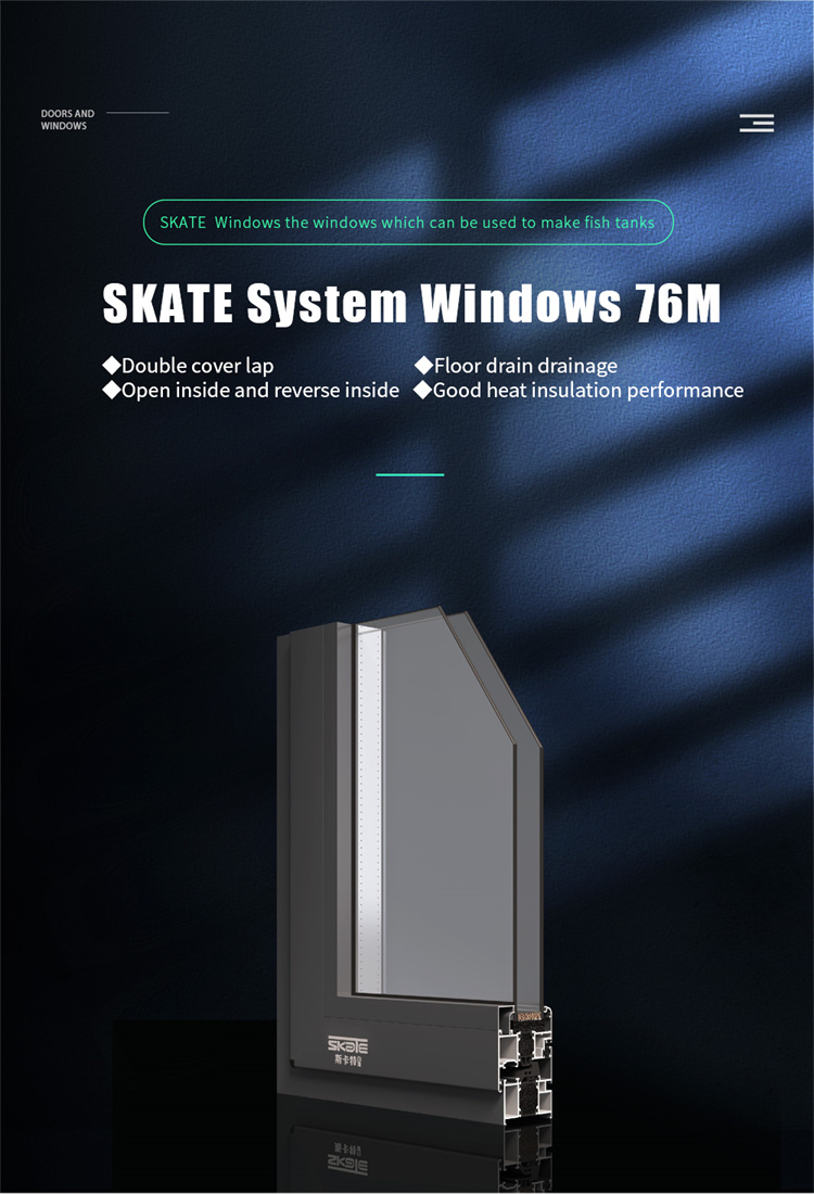 Superior Aluminum Casement Glass Windows with 14 Sealing Layers and Triplex Glass Option