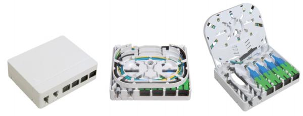 Plastic Fiber Optic Faceplate Outlets Gfs-4f 100.6*80.6*28.8mm Wall-Mounted 4