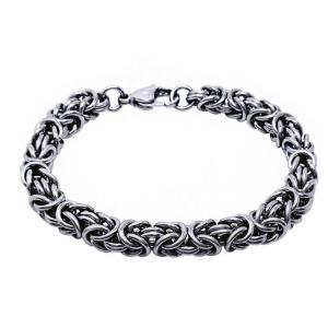 Wholesale Men's and Women's Titanium Stainless Steel 8mm Byzantine Chain Bracelet (JCE367) from china suppliers